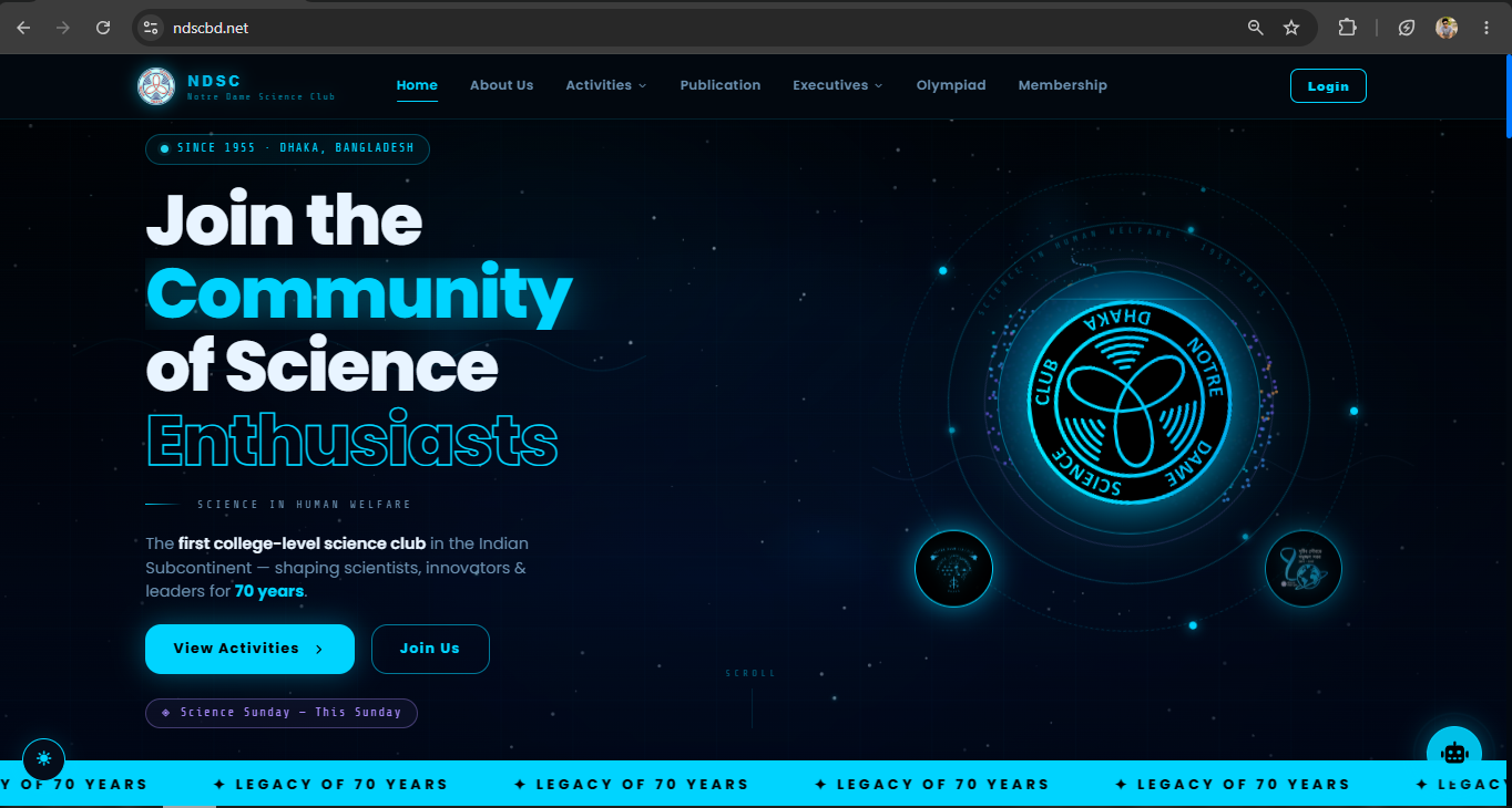 Web dev - Notre Dame Science Club'